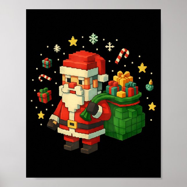 Xel Santa Claus With Retro Gamer Christmas  Poster (Framsidan)