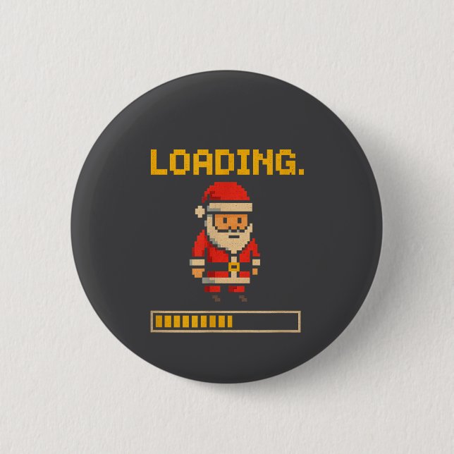 Xel Santa Loading Retro Christmas Gamer Shirt  Knapp (Framsida)
