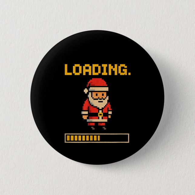 Xel Santa Loading Retro Christmas Gamer Shirt  Knapp (Framsida)