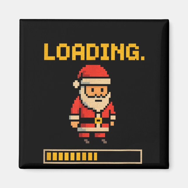 Xel Santa Loading Retro Christmas Gamer Shirt  Magnet (Framsidan)