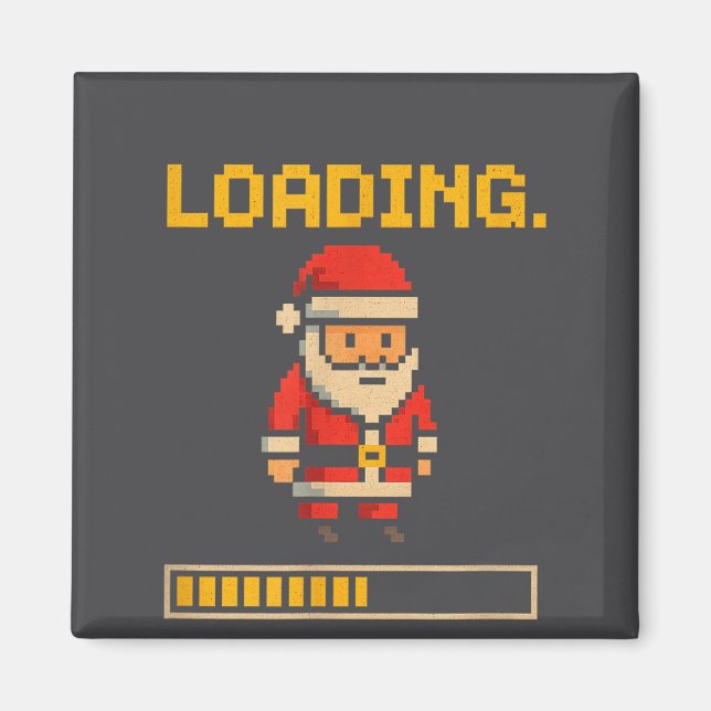 Xel Santa Loading Retro Christmas Gamer Shirt  Magnet (Framsidan)