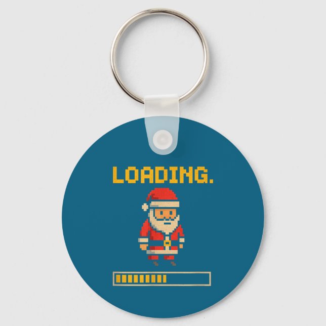 Xel Santa Loading Retro Christmas Gamer Shirt  Nyckelring (Framsida)