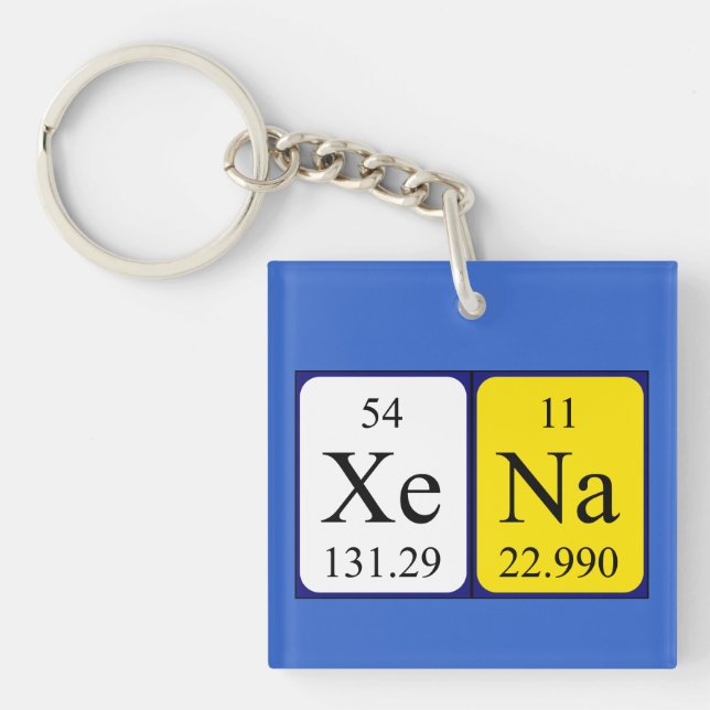 Xena Periodisk nyckelring bord namn (Framsidan)