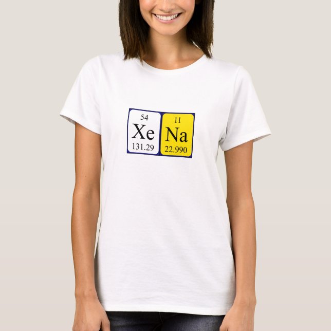 Xena Periodisk skjorta bord namn T-shirt (Framsida)