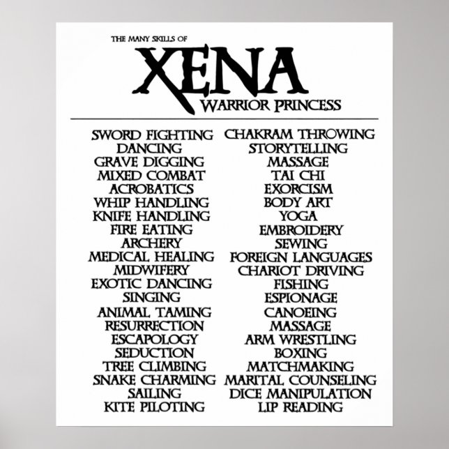 Xenas kompetens poster (Framsidan)
