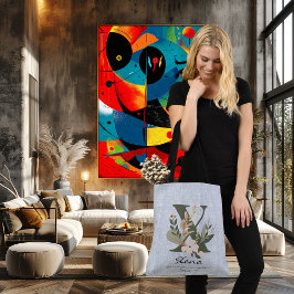 Xenas Noble Grace - Boho Blommigt Monogram Axelväska