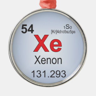 Xenonindividinslag av det periodiska bord julgransprydnad metall