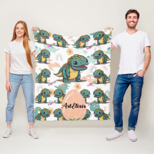 Xenotarsosaurus dinosaur Cute Kawaii Fleecefilt