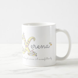 Xerena namn betyder dekorativt X monogram mugg