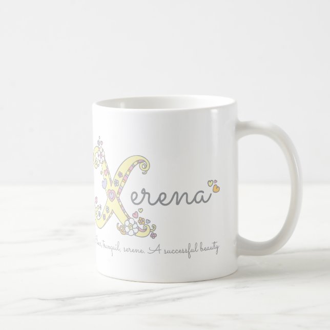 Xerena namn betyder dekorativt X monogram mugg (Höger)