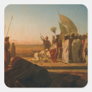 Xerxes på Hellesponten Fyrkantigt Klistermärke