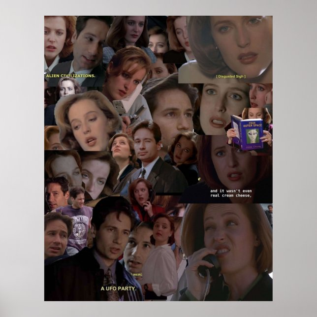 XFiles Mulder och Scully Collage Poster (Framsidan)