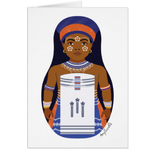 Xhosa, sydafrikanskt Matryoshka-kort OBS Kort
