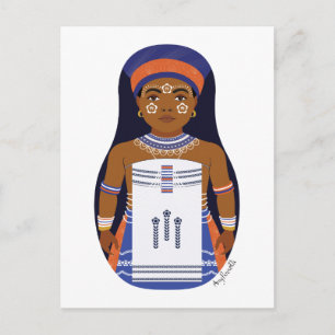 Xhosa, sydafrikanskt vykort för Matryoshka