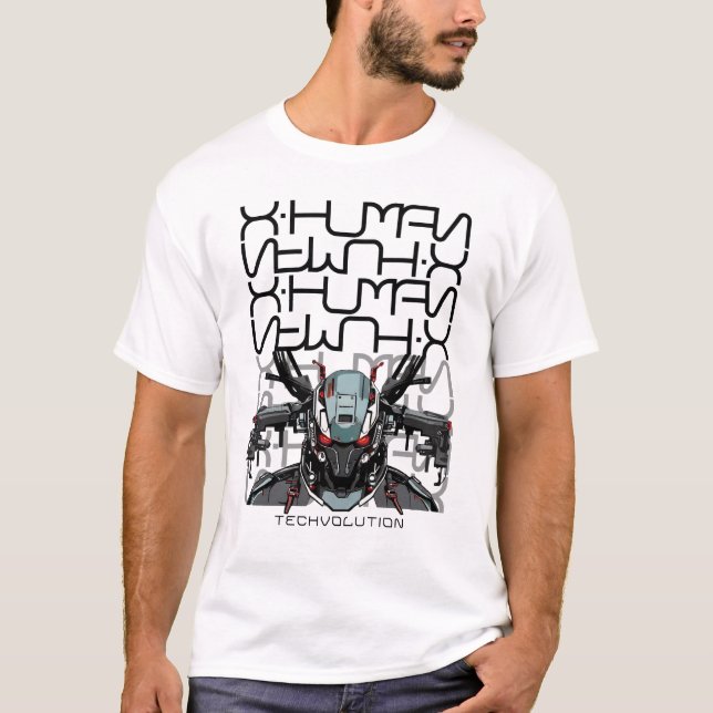 XHUMAN Techvolution Mecha Soldier Head T Shirt (Framsida)