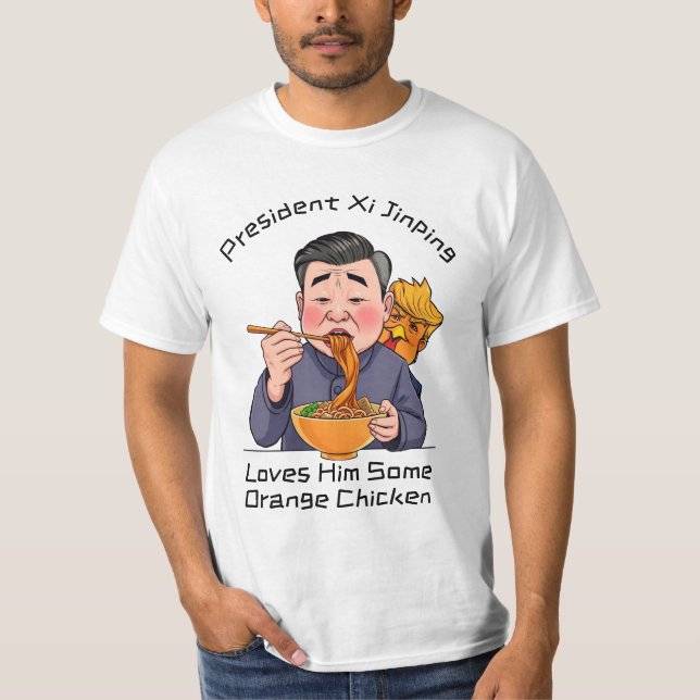 Xi Jinping Kärlek Him Orange Chicken T Shirt (Framsida)
