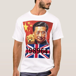 XI JINPING & WINNIE POOH, CHINA CCP 198964 UK FLAG T SHIRT