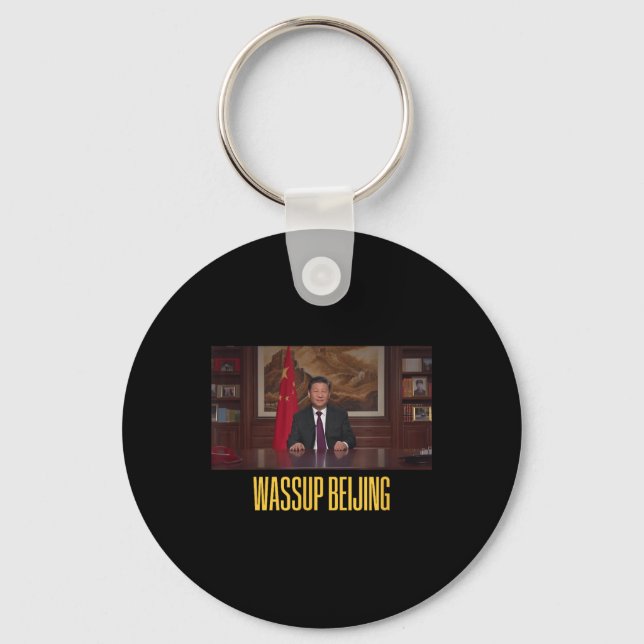 Xi Jinping Wup Beijing Funny Meme Ansikte Giga Xi  Nyckelring (Framsida)