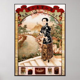 XIAN HE PRODUCT TRADE Gamla kinesiska reklamartikl Poster
