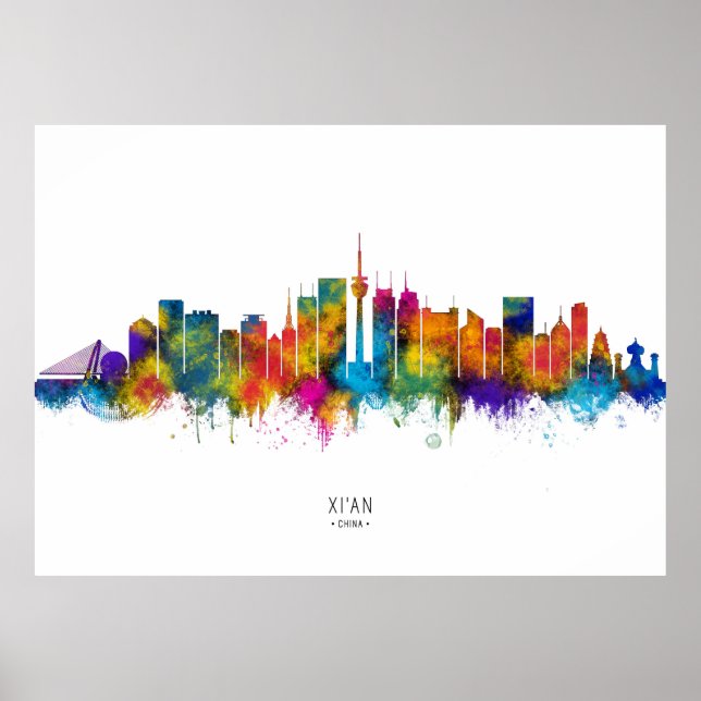  Xi'an Kina Skyline Poster (Framsidan)