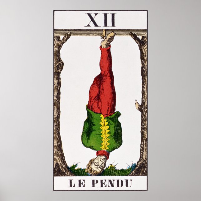 XII Hanged Man, tarotkort Poster (Framsidan)
