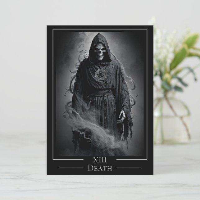XIII Död Tarotkort Halloweenfest Inbjudningar (Stående Fram)