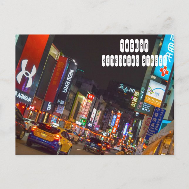 Ximending Street i Taipei Taiwan Vykort (Framsida)