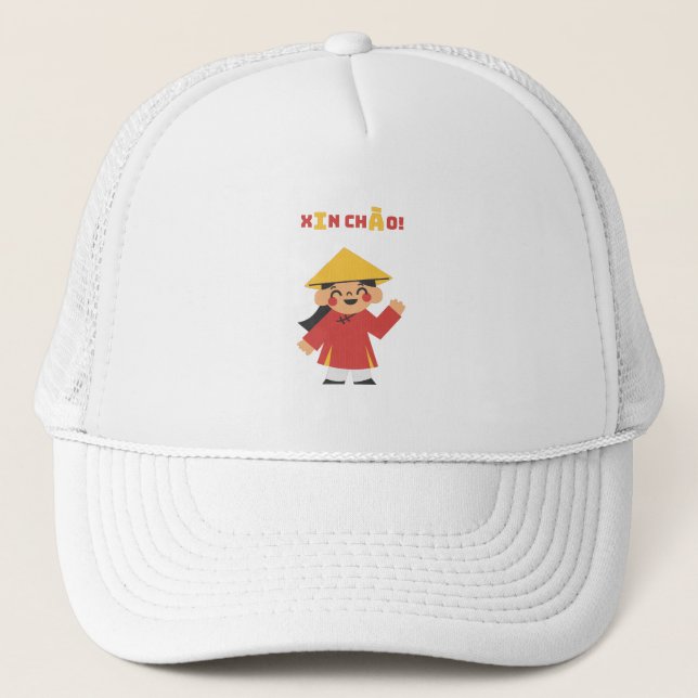 ""Xin Chào!" Vietnamese Hat - Culture Gift’ Keps (Framsida)