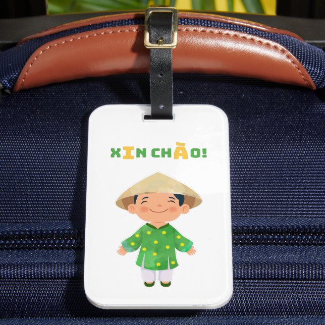 XIN CHÁO! Vietnams språktagtaggar Bagagebricka (Framsida Insitu 2)