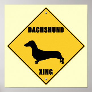 XING-tecken (Dachshund Crossing) Poster