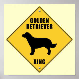 XING-tecken (Golden Retriever Crossing) Poster