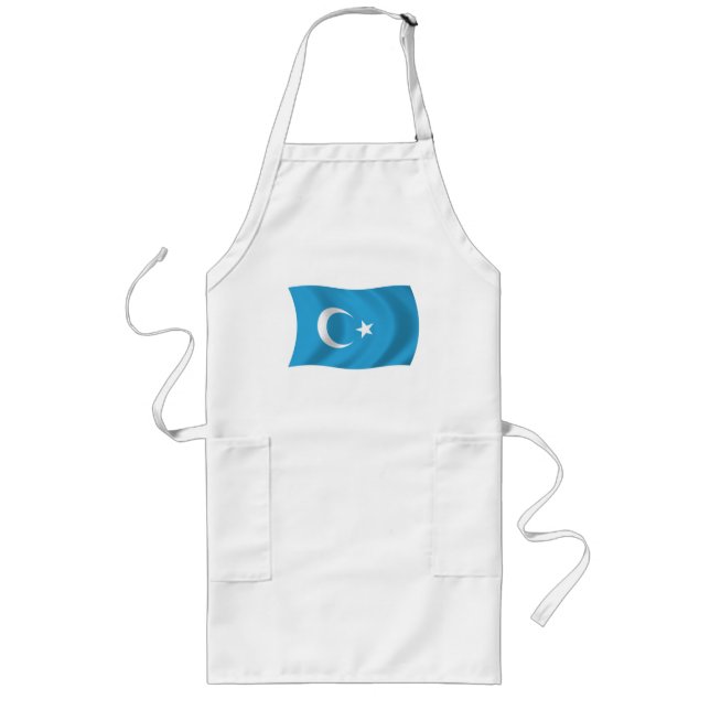 Xinjianj Uigur Flag Livremsskjorta Långt Förkläde (Framsidan)