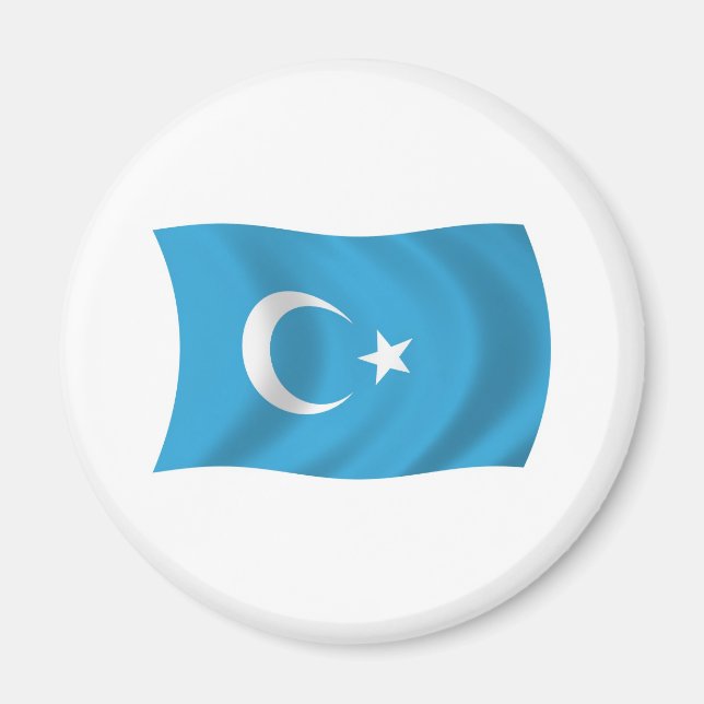 Xinjianj Uigur Flagga Magnet (Framsidan)