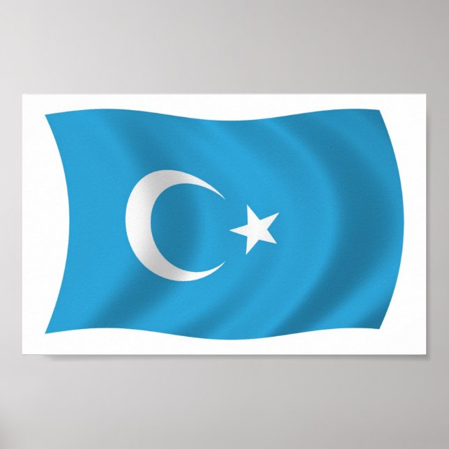 Xinjianj Uigur-Flagga Poster Skriv ut (Framsidan)