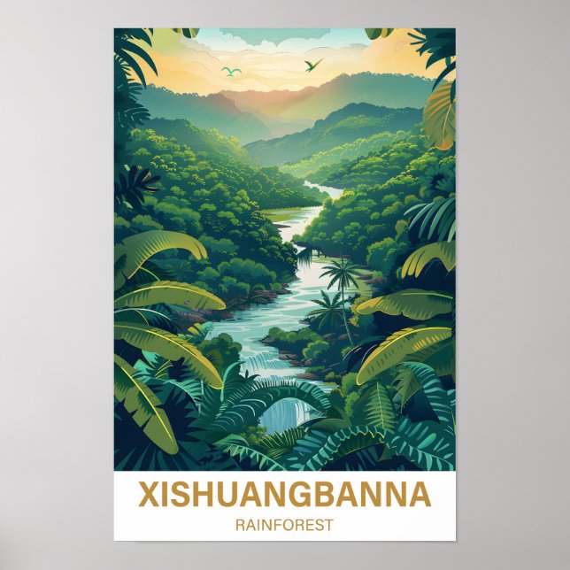Xishuangbanna Rainforest Yunan Tiongkok Travel Poster (Framsidan)