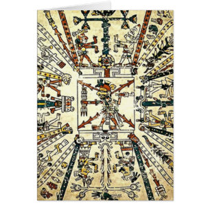 Xiuhtecuhtli Aztec Död Gud Hälsningskort