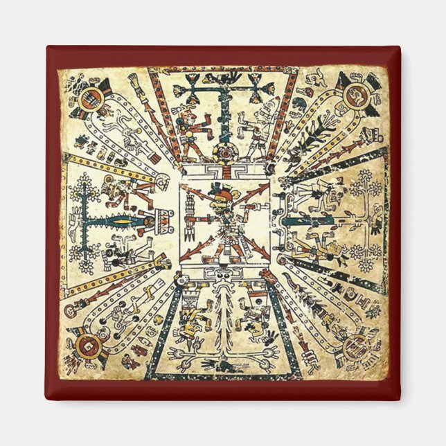 Xiuhtecuhtli Aztec Död Gud Magnet (Framsidan)