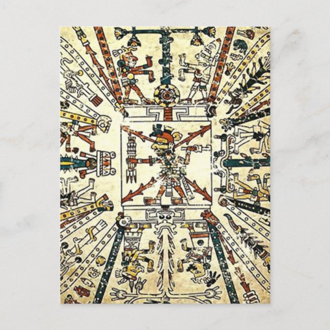 Xiuhtecuhtli Aztec Död Gud Vykort (Framsida)