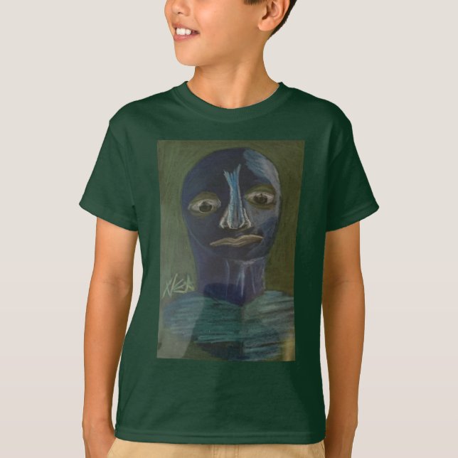 XKA PRIVATE COLLECTION Blue Man Thinking T-Shirt (Framsida)