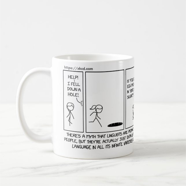 xkcd linguist humor - Georgetown OLE Kaffemugg (Vänster)
