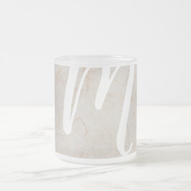 XL Monogram Silke Pappra struktur-bildglaset Glass Frostad Glasmugg (Center)