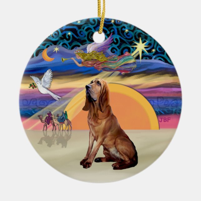 XMas Ängel - Blodhund Julgransprydnad Keramik (Framsidan)