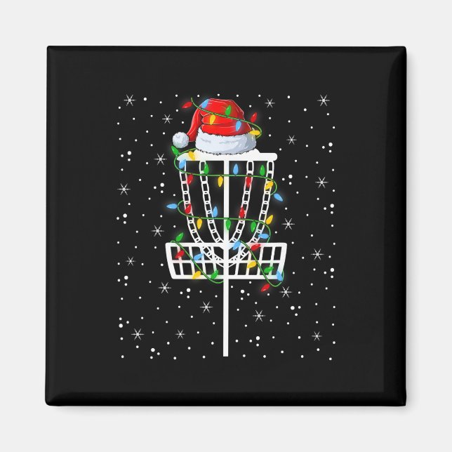 Xmas Belysning Tomte Hatt Disc Golf Jul  Magnet (Framsidan)