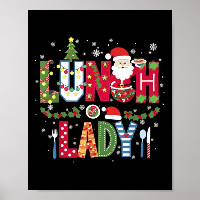 Xmas Cafeteria Worker Christmas School Lunch Lady  Poster (Framsidan)
