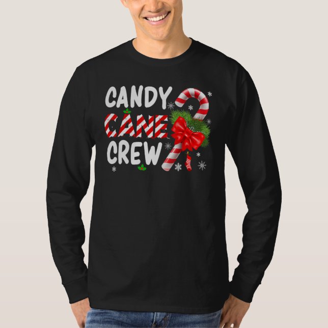 Xmas Candy Canes Crew Christmas Candy  Matching Gr T Shirt (Framsida)