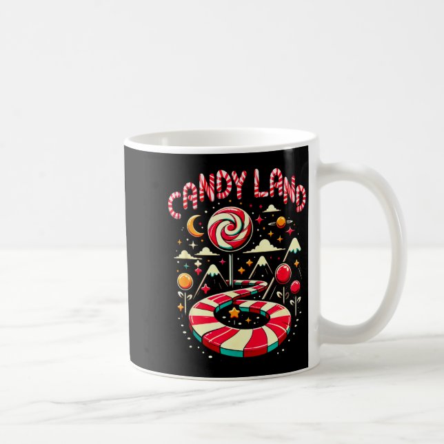 Xmas Candy Land Regnbåge Trail Candy Cane God Jul Kaffemugg (Höger)