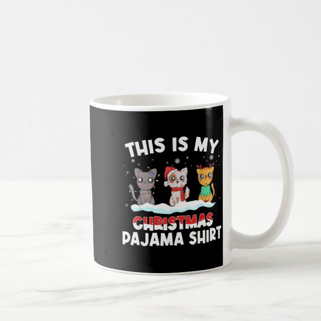 Xmas Cat Lover Pajama - This Is My Christmas Pajam Kaffemugg (Höger)