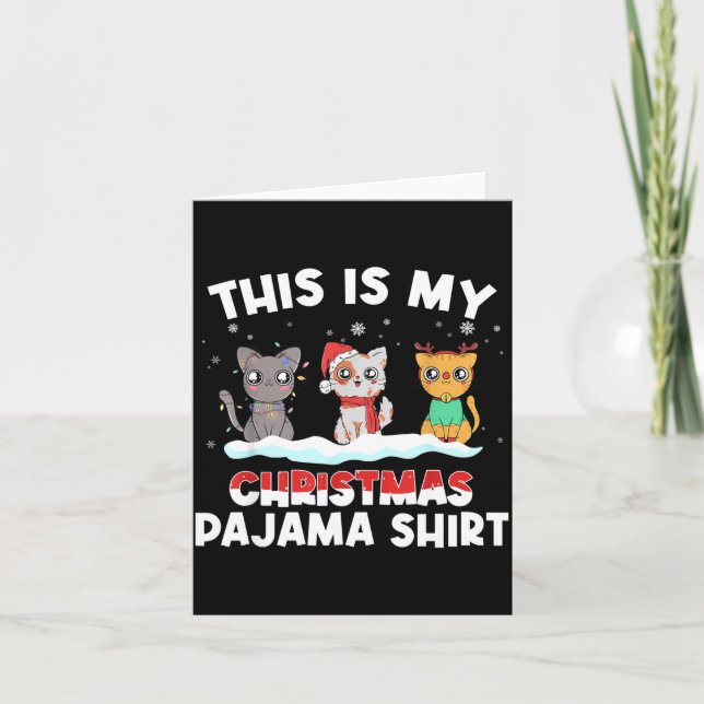 Xmas Cat Lover Pajama - This Is My Christmas Pajam Kort (Framsida)