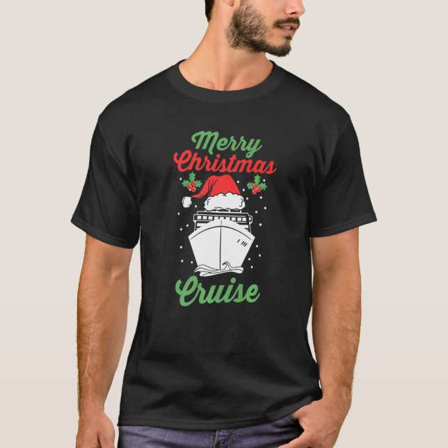 Xmas Cruise Ship Sailing Vacation Family Christmas T Shirt (Framsida)