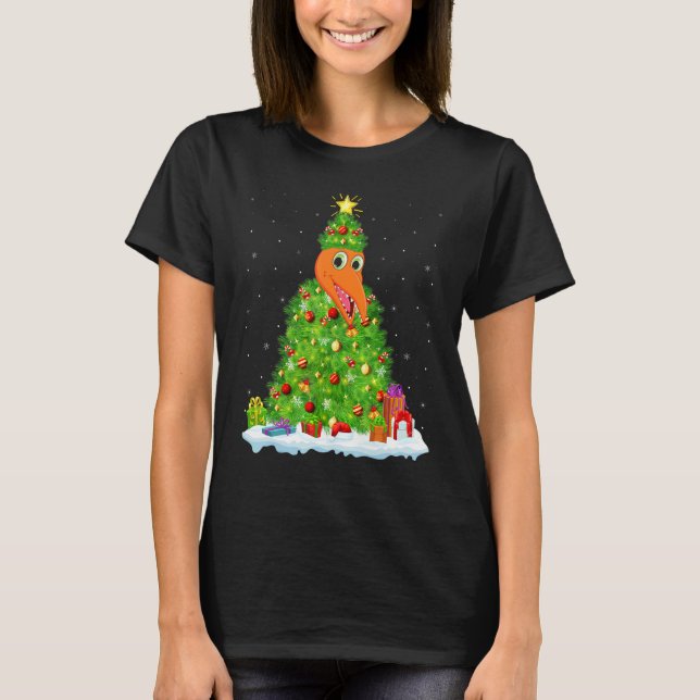Xmas Decorations Light Santa Pterodactyl Bird Chri T Shirt (Framsida)